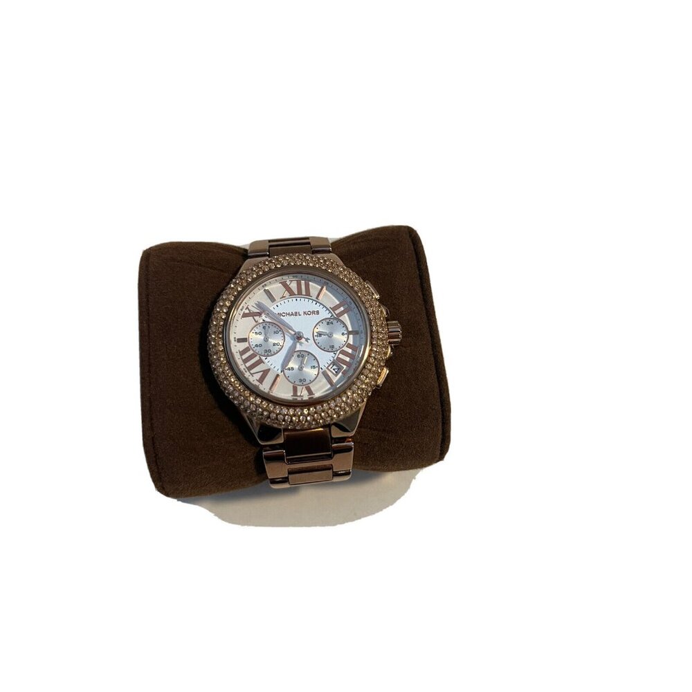 Michael Kors Watch For Women Rose Gold With Stones Around Face Beautiful Trendy